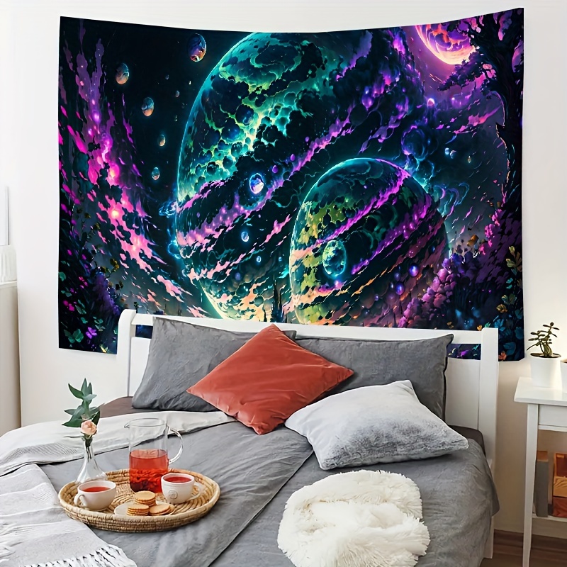 Tapestry A Space Station A Huge Moon Fantasy Planets Home Temu