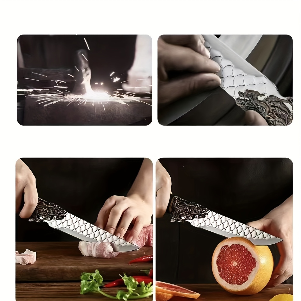 Barbecue Knife Cleaver Hand Meat Hand Grilled Cooked Food Outdoor Portable  Meat Knife - Temu