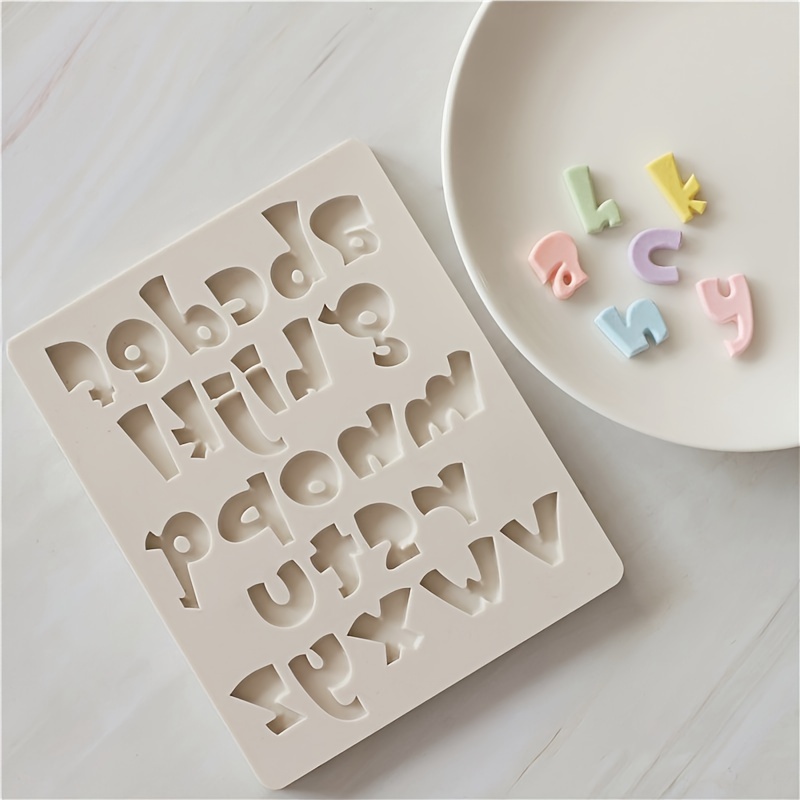 

1pc Small Write English Alphabet Number Fondant Silicone Mold Lowercase Letters Silicone Sugarcraft Cupcake Baking Mold Fondant Cake Decorating Tool Baking Supplies Halloween Christmas Party Favors