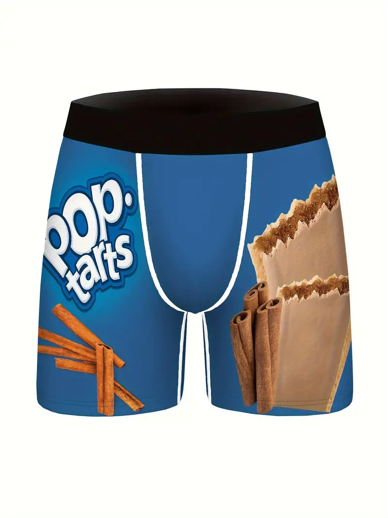 Snacks Print Men's Boxer Briefs Shorts Breathable Comfy Long