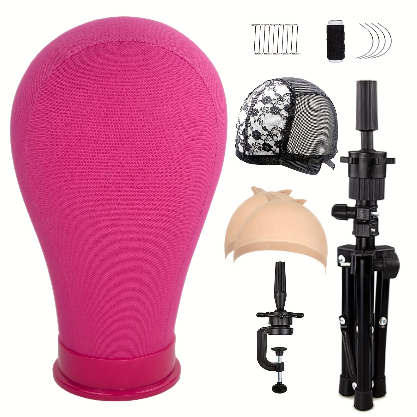 New Wig Stand With Wig Tripod Tray For Canvas Head For Wig - Temu