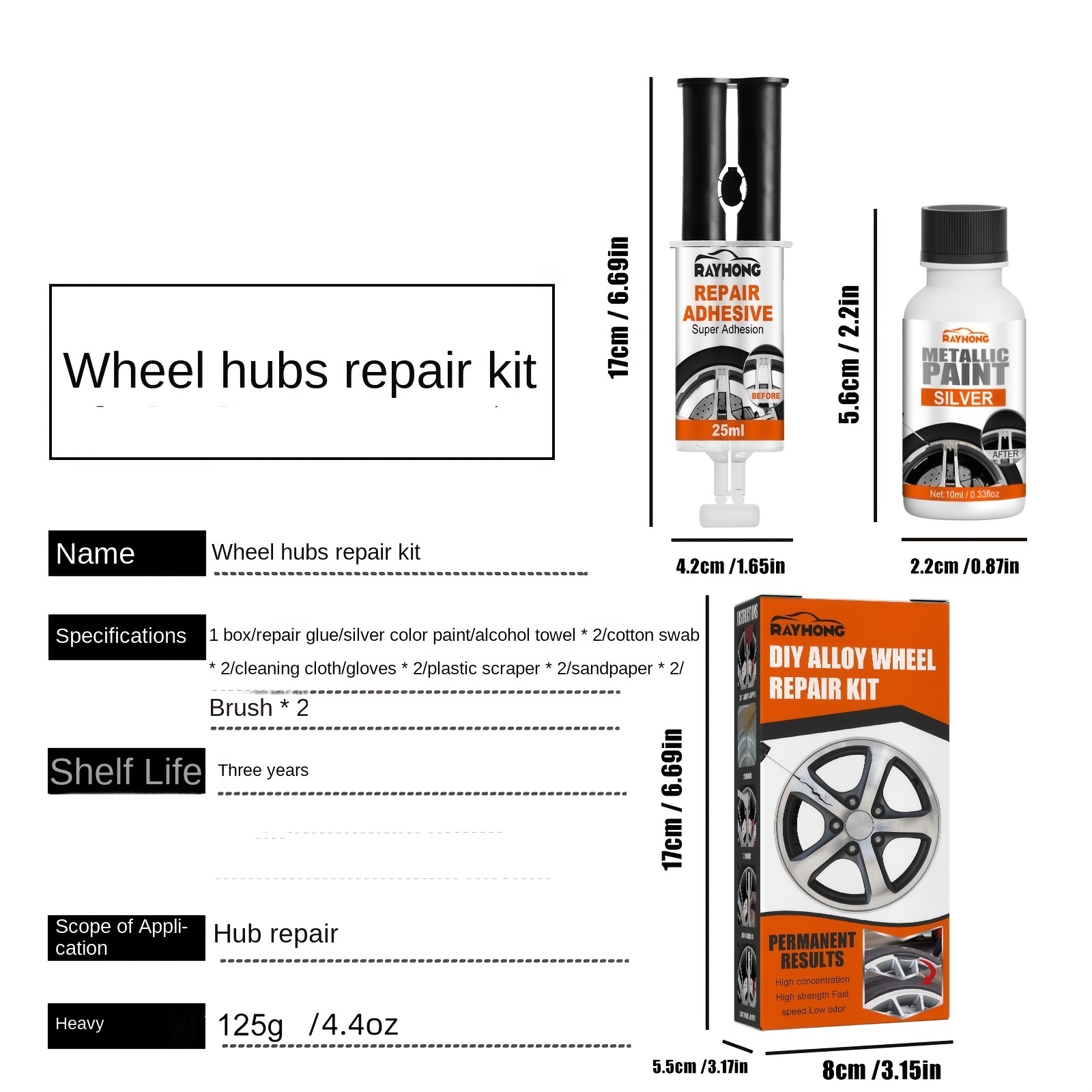Wheel Scratch Repair Kit Alloy Rim Scrapes Scratches Remover Silver Wheel  Paint Car Rim Repair Kit Fix Quick And Easy Wheel - AliExpress