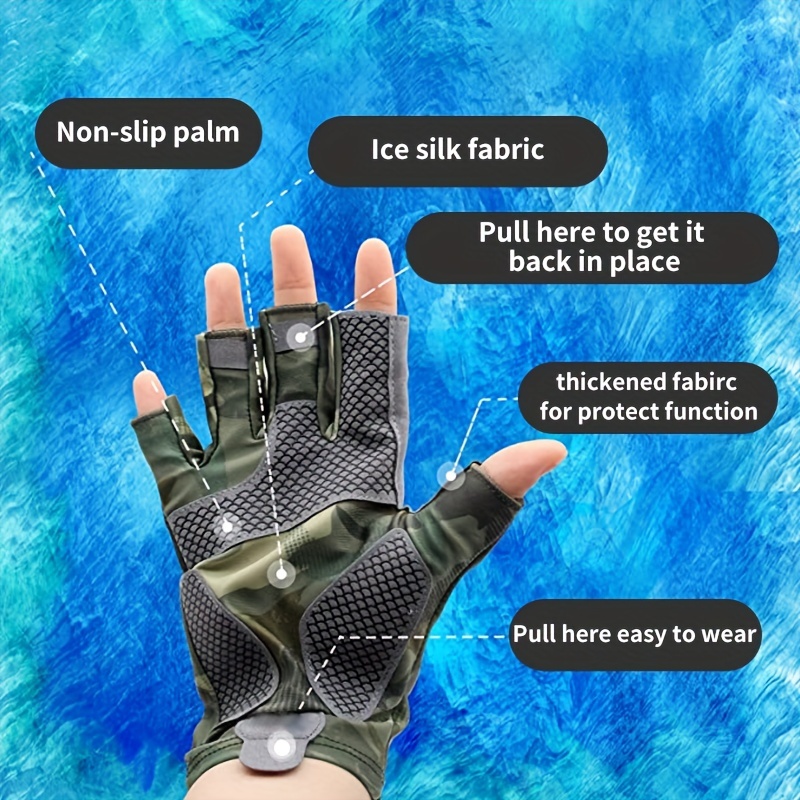 LED Gloves Half Finger Men and Women Anti-slip Summer Thin Ice