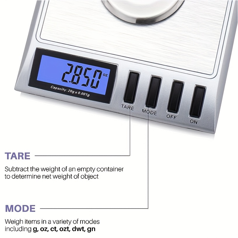 High Precision Digital Milligram Jewelry Scale, 30 x 0.001 Gram