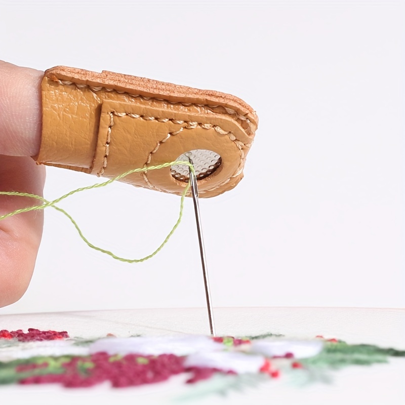 Tebru 4Pcs Sewing Thimble Set Finger Protector Manual Knitting Quilting DIY  Tools 