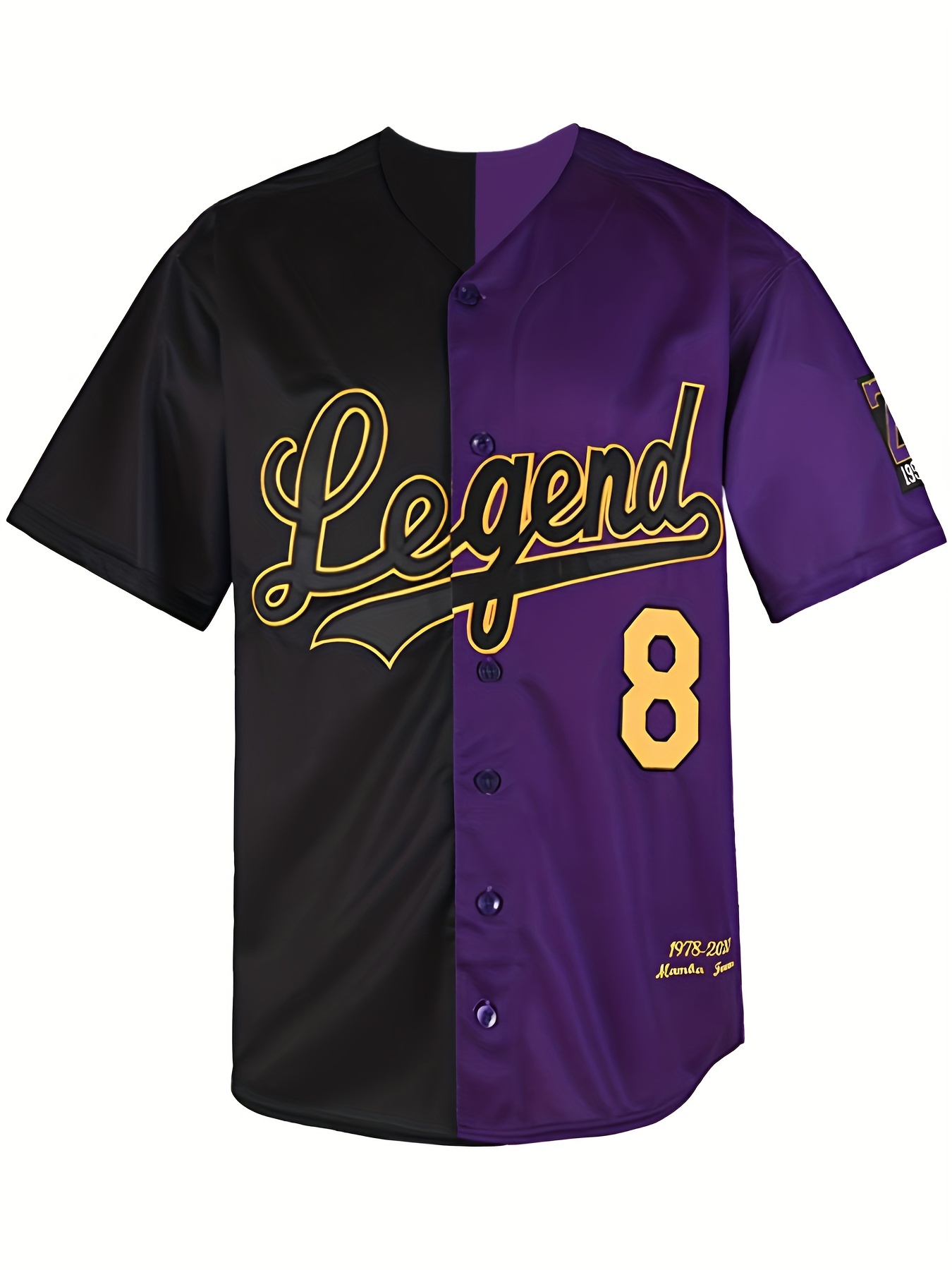 Men's Legend #8 #24 Baseball Jersey, Retro Classic Baseball Shirt,  Breathable Embroidery Button Up Sports Uniform For Party Festival Gifts -  Temu