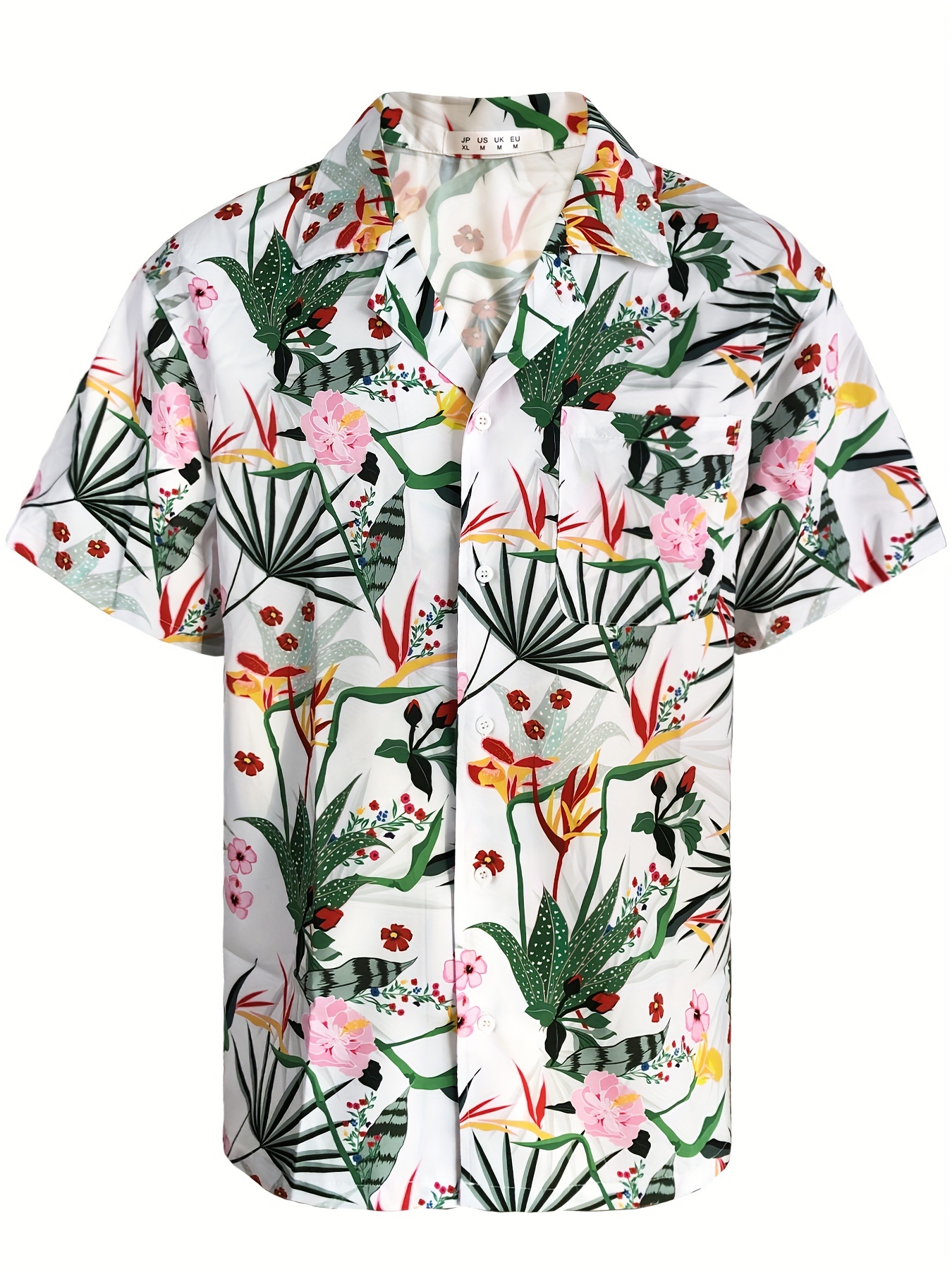  LONGZUVS Mens Hawaiian Shirt Gradient/Stripe Print