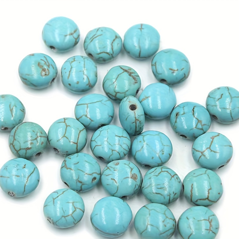 Loose Spacer Flat Round Stone Beads For Jewelry Making Diy - Temu