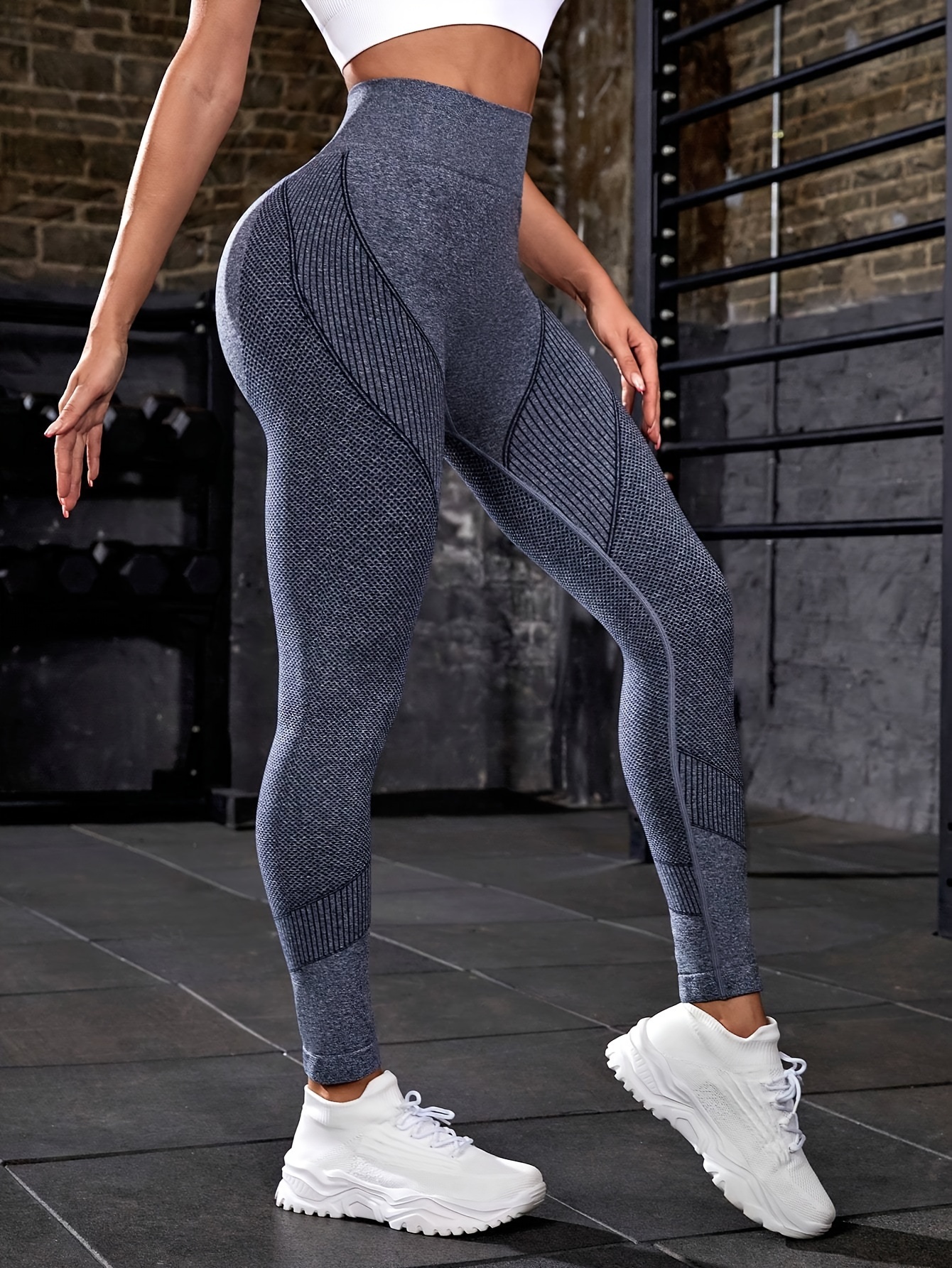 ACTIVEWEAR Gym Leggings Women Navy/White/Grey