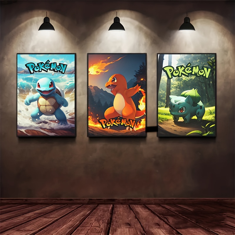 Anime Pocket Monster Canvas Print Posters, Pikachu, Squirtle, Charizard  Canvas Wall Art Paintings, Artwork Wall Painting For Living Room Bedroom  Bathroom Office Hallway Wall Decors, No Frames - Temu