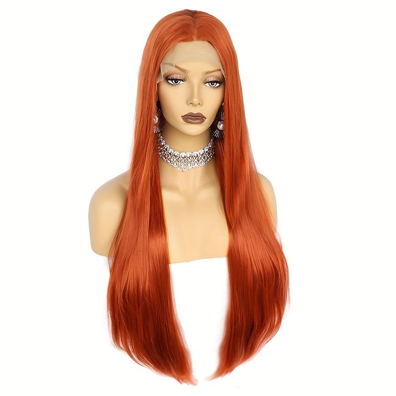 Pre Plucked Short Bob Dark Copper Lace Front Wigs - thehairicon015