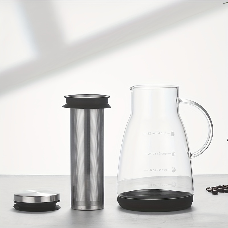 24oz Classic Glass Cold Brew Coffee Pitcher, Manual Pour-over Maker