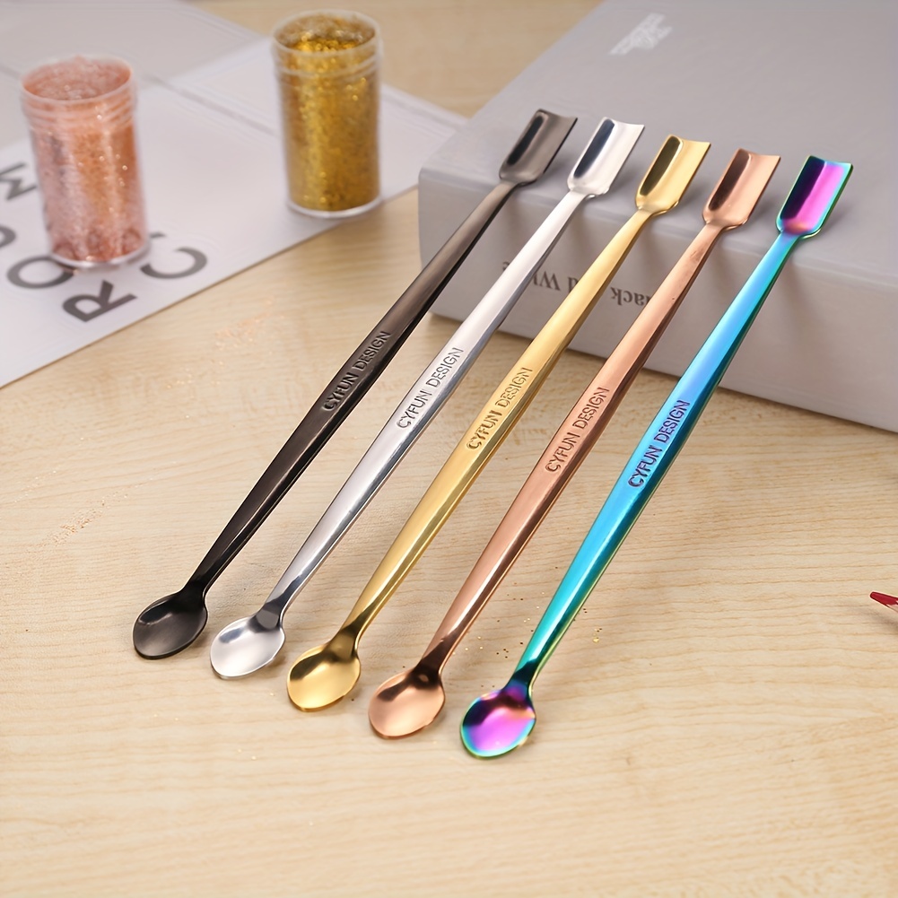 

17cm Stainless Steel Craft Spoons For Taking Out Glitter Embossing Powders Sequins To Cards Resin Mold Epoxy Jewelry Making Tools