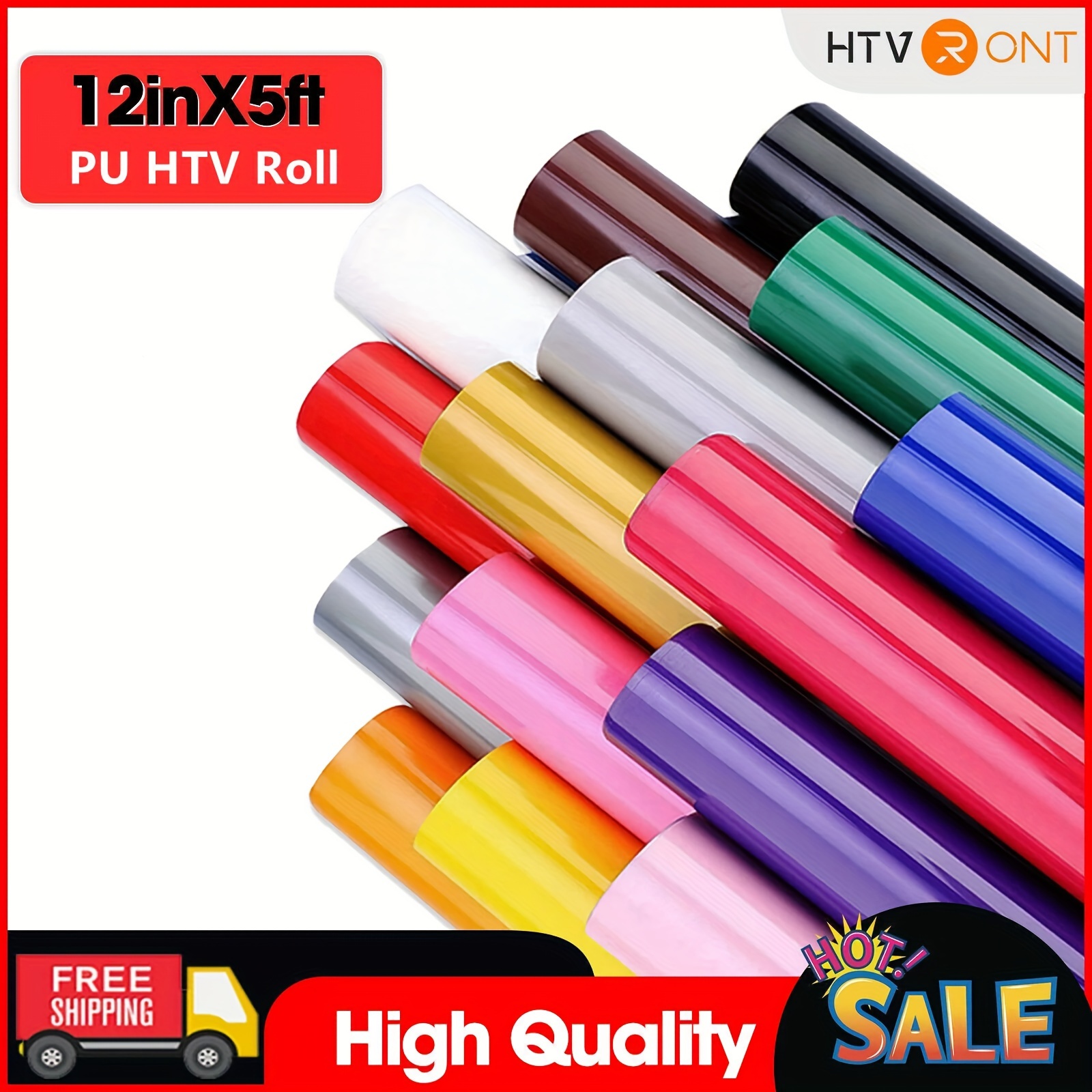 HTVRONT Permanent Vinyl Roll - 12 x 5 ft for Cups