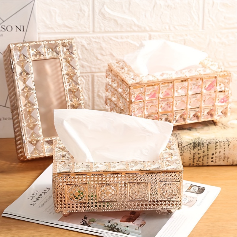 Tissue Box Living Room Light Luxury Crystal Household - Temu