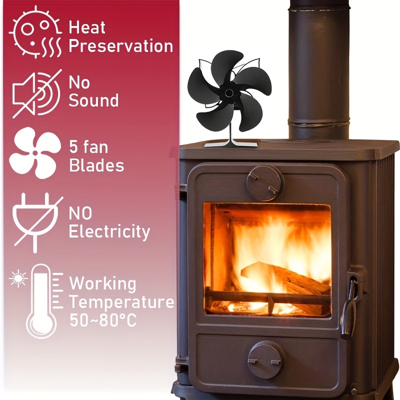 Fireplace Fan Wood Stove Fan Non Electric Fan For Wood Heat - Temu