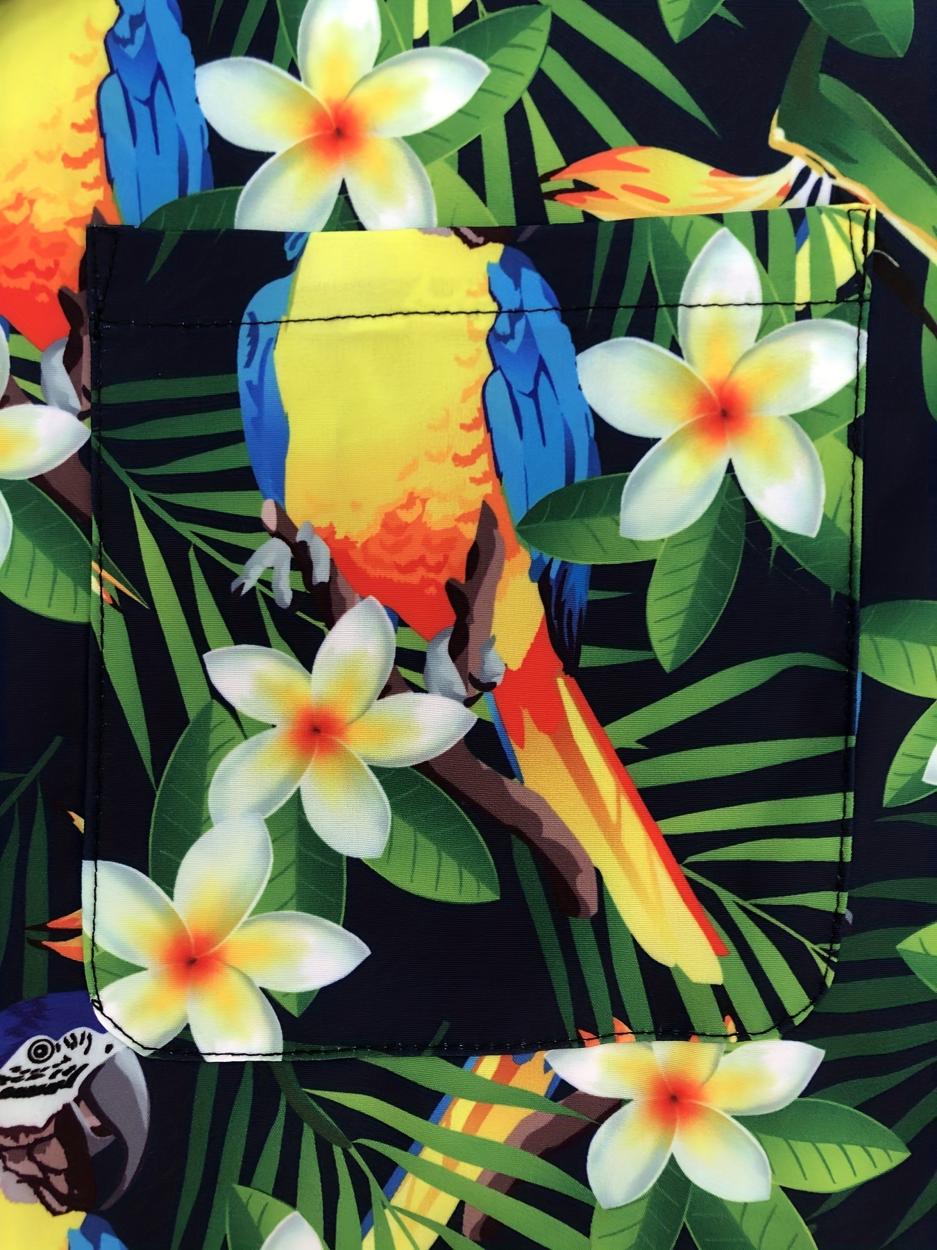 Men's tropical bird pattern shirts Casual Button down Hawaiian