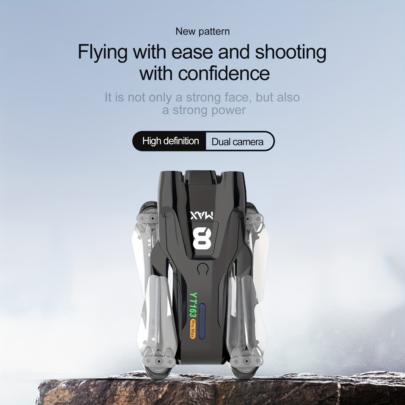 yt163 foldable drone remote control and app control easy to carry four sided sensor obstacle avoidance stable flight one key return high definition camera camera angle adjustable drone details 2