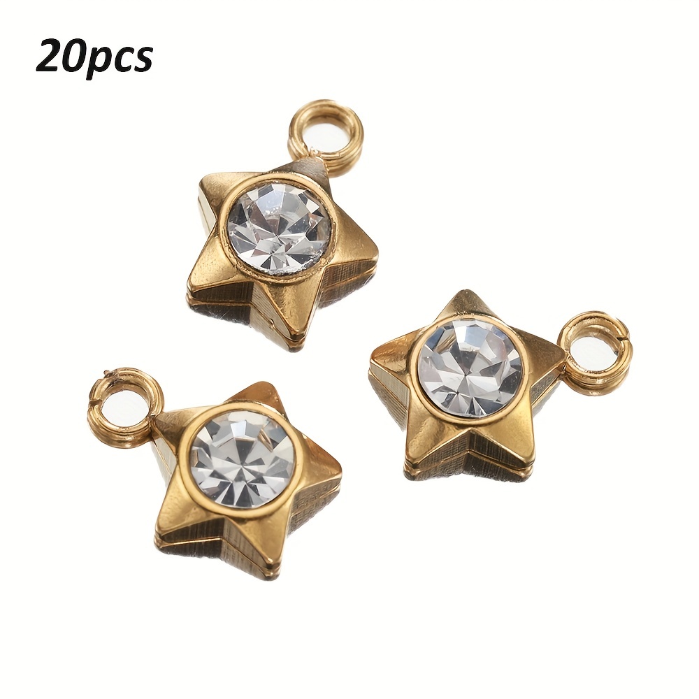 5pcs Minimal Stainless Steel Star Charms Pendant DIY Necklace Earrings  Bracelets