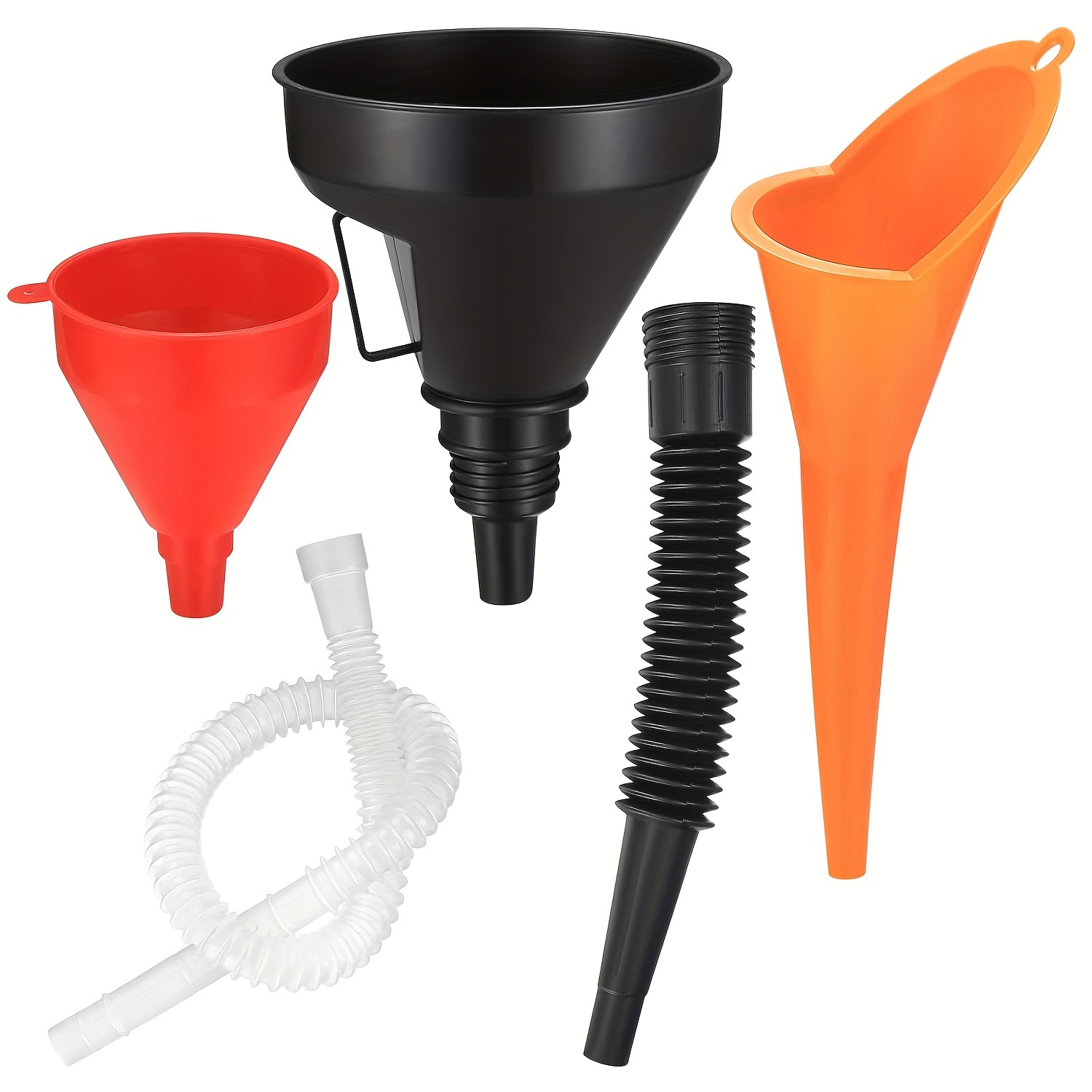 2Pcs Kitchen Funnel Tools Multi-function Oil Funnels Plastic