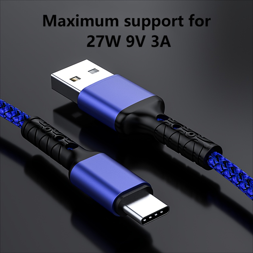 Cargador tipo C de 10 pies. Cable USB tipo C; cargador rápido compatible  con Galaxy S10; cable de carga largo USB tipo C de nailon trenzado para