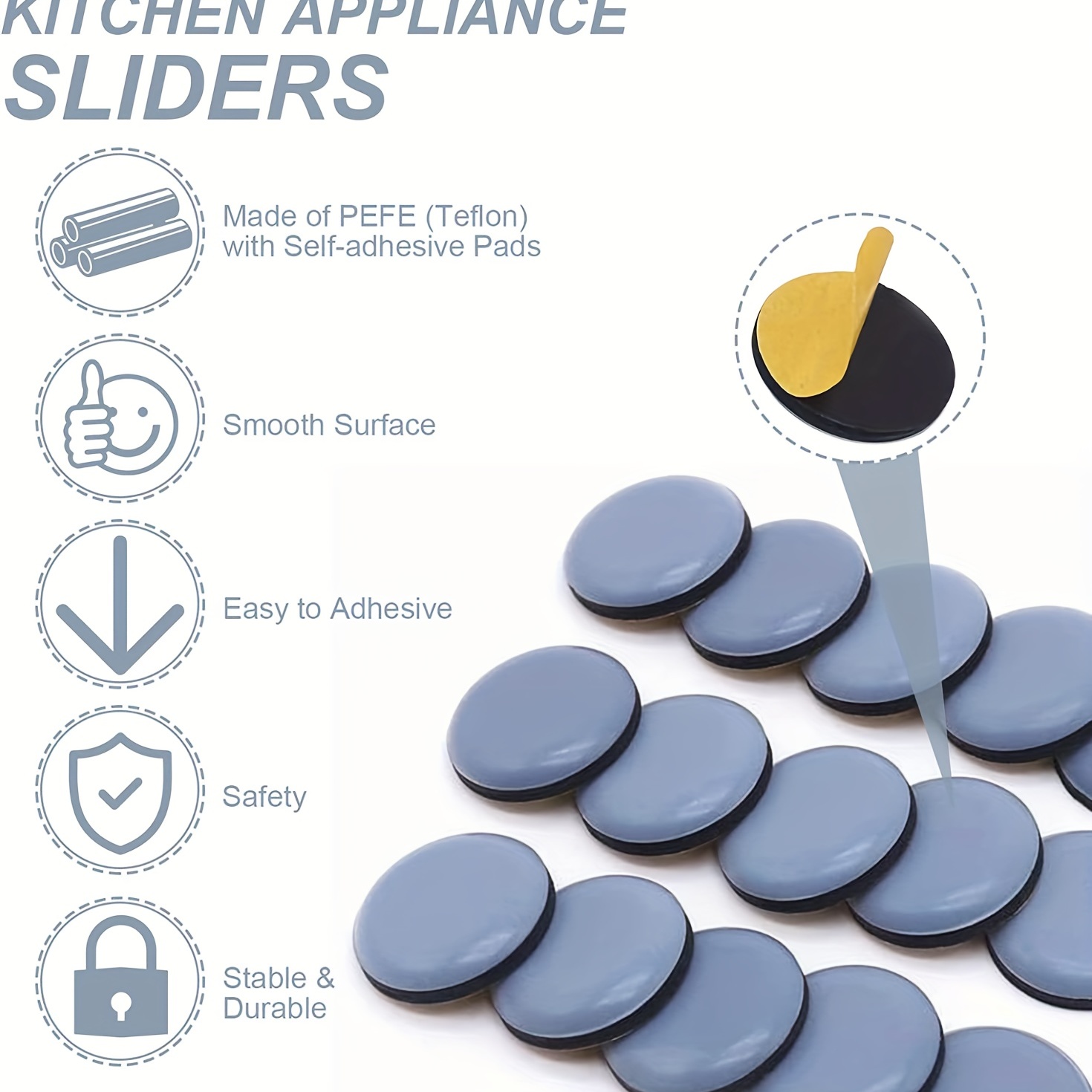  Appliance Slider - 20PCS DIY Adhesive Teflon Self