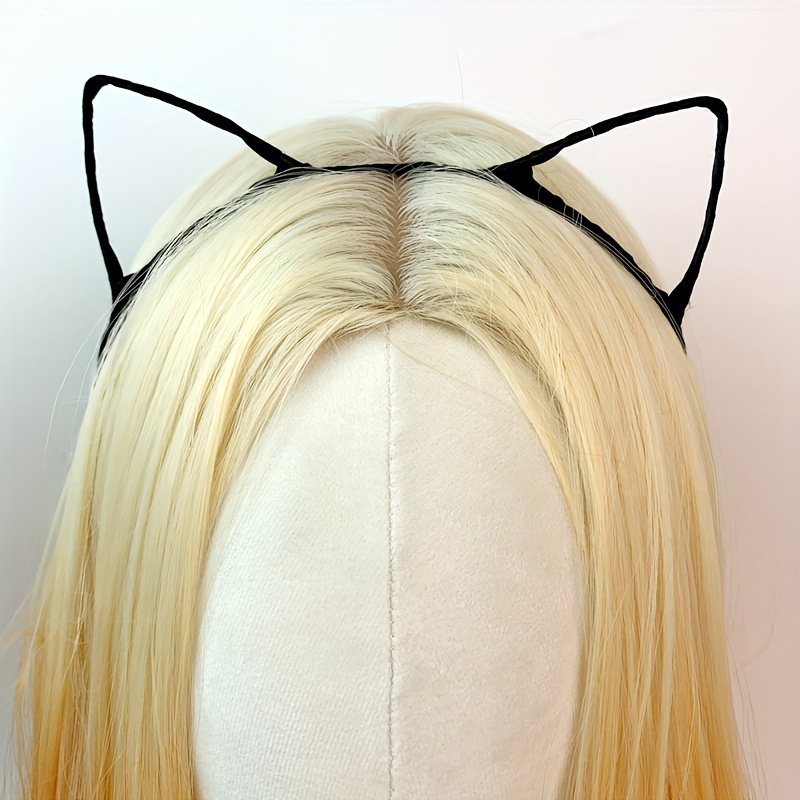 3pcs tête cerceau oreilles de chat strass paillettes en alliage cerceau  tête accessoire pour fille enfants 