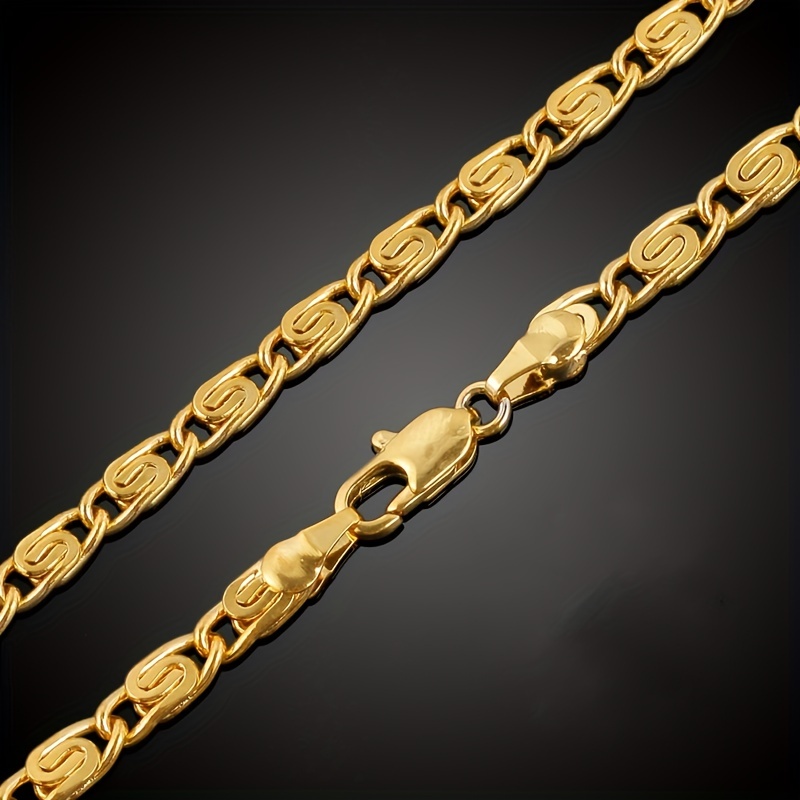 Golden Plated Monogram Copper Bracelet Necklace Fashion Colorful Cloud  Chain Jewelry Set For Men - Temu