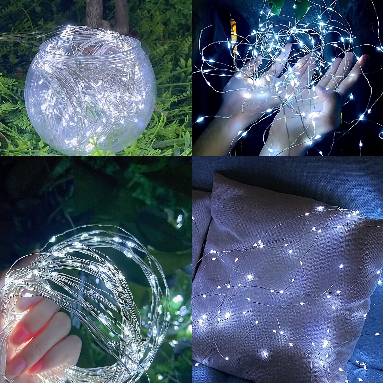 1pc solar string lights solar fairy lights ip65 waterproof copper wire solar lights for garden patio party christmas decoration details 9