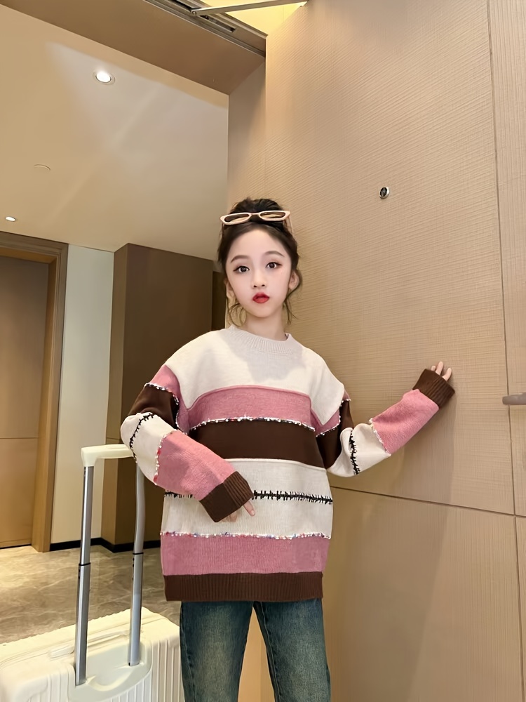 Fall Outfits For Women 2024, Women's Striped Knitted Sweater