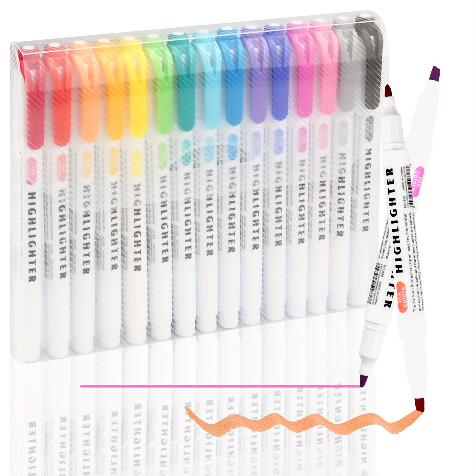  15Pcs Bible Highlighters and Pens Aesthetic Highlighters and  0.5 mm Black Gel Pens No Bleed Set Cute Pens Cute Highlighter Assorted  Colors Bible Study Supplies Dual Tip Highlighters : Office Products