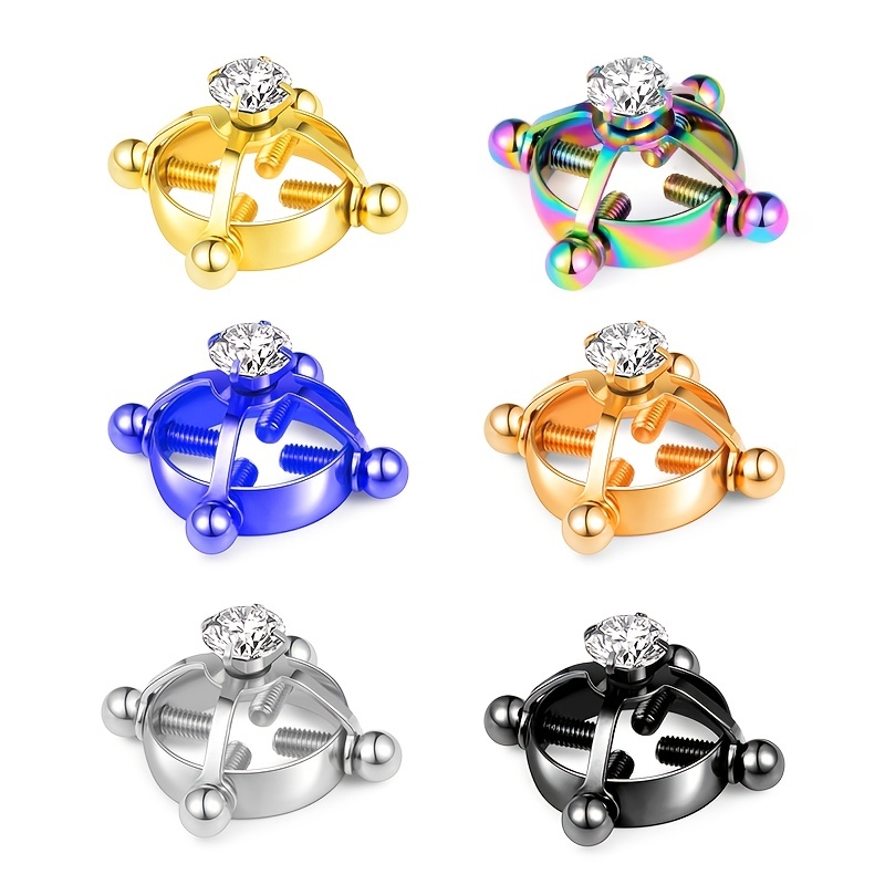 Men's Adjustable Zircon Nipple Ring