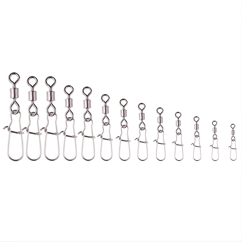 50pcs Stainless Steel Fishing Connector Pin Bearing Rolling Swivel