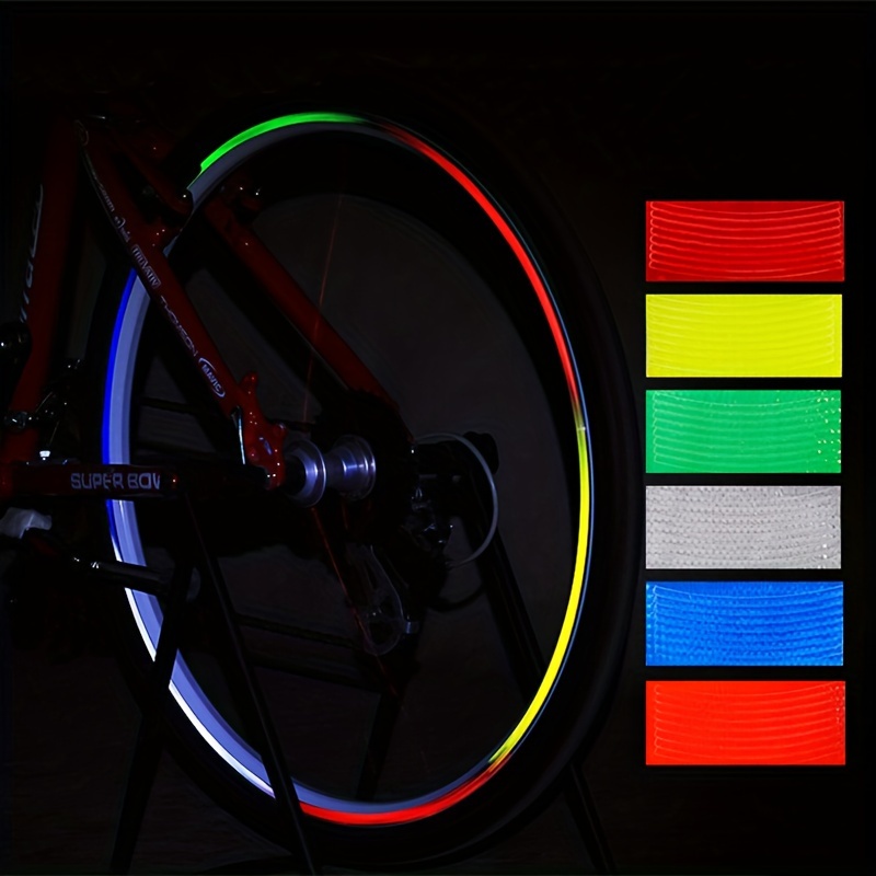 6 couleurs PVC vélo autocollant réfléchissant vélo vélo roue pneu