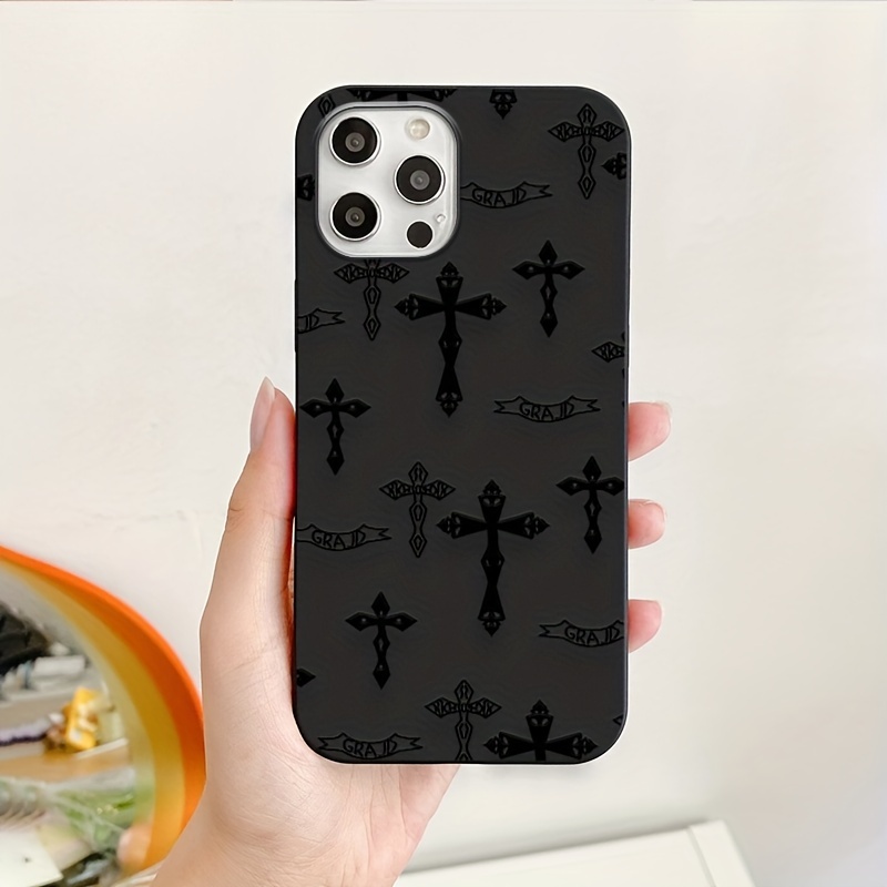 Black & White Cross Pattern Phone Case For Iphone 11 12 13 14 Pro Max Mini  Xr Xs X 7 8 Plus Se2020, Protective Phone Cases As Nice Gifts For Men,  Women