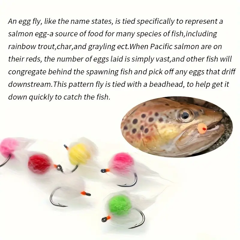 Colorful Egg Hooks Freshwater Dry Fly Trout Anadromous Fish - Temu Canada