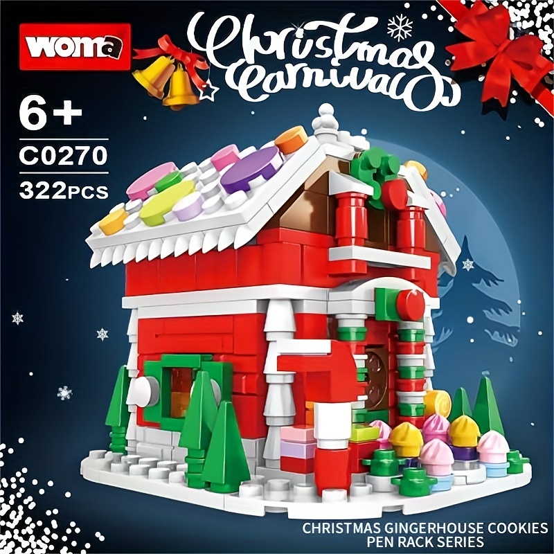 Christmas Building Block Toys ,Santa Claus/Snowman/Christmas Scene Decorations/Small Christmas House Building Sets