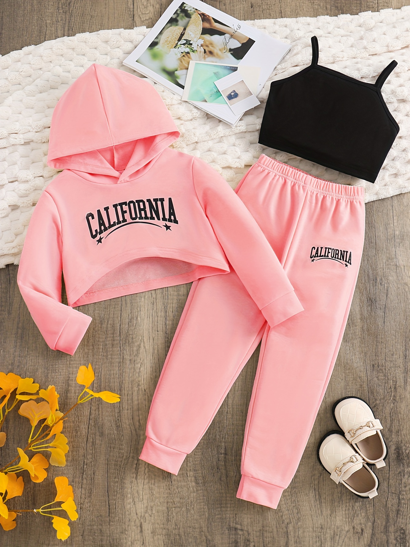 Buy - Girls Sweat Top With Jogger Set, LT.Pink On Smart Baby