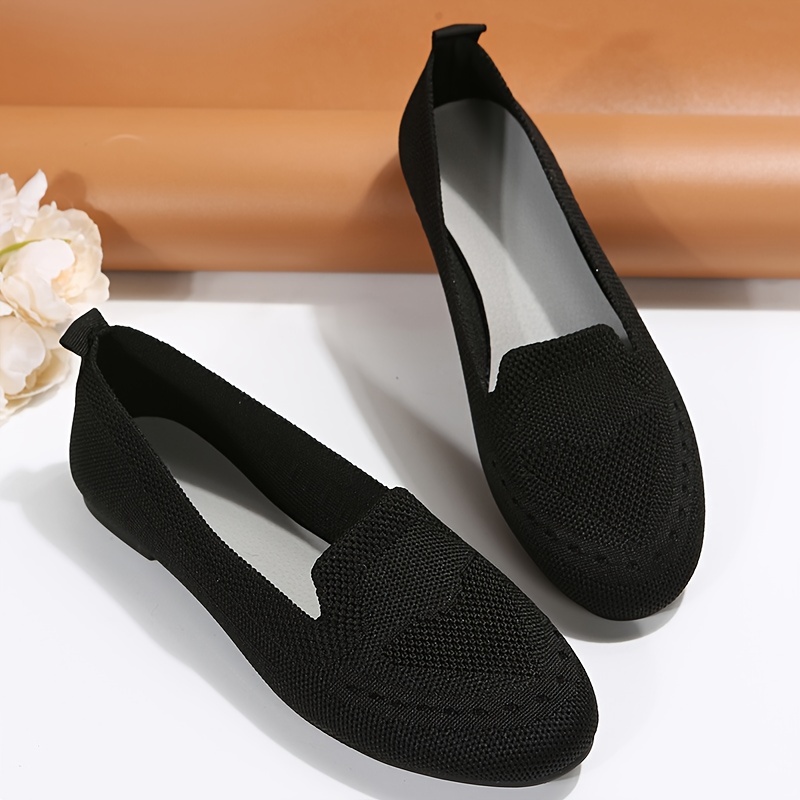 Zapatos Planos Negros Sin Cordones Mujer Zapatos - Temu