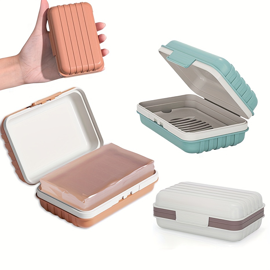 Jabonera de 2 piezas para ducha, jabonera portátil de plástico para el  hogar, caja de jabón doble para cocina, accesorios de baño