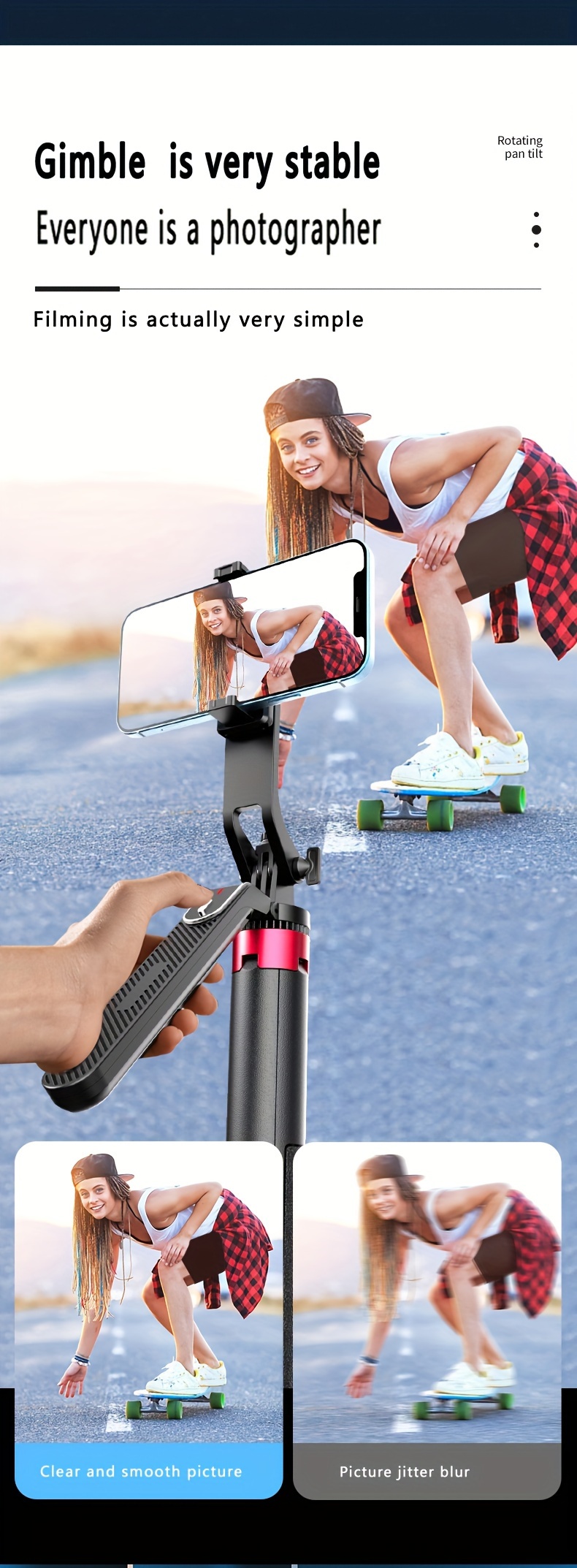 Hkxyk 72 Selfie Stick Tripod Trípode Cámara Portátil P185 1