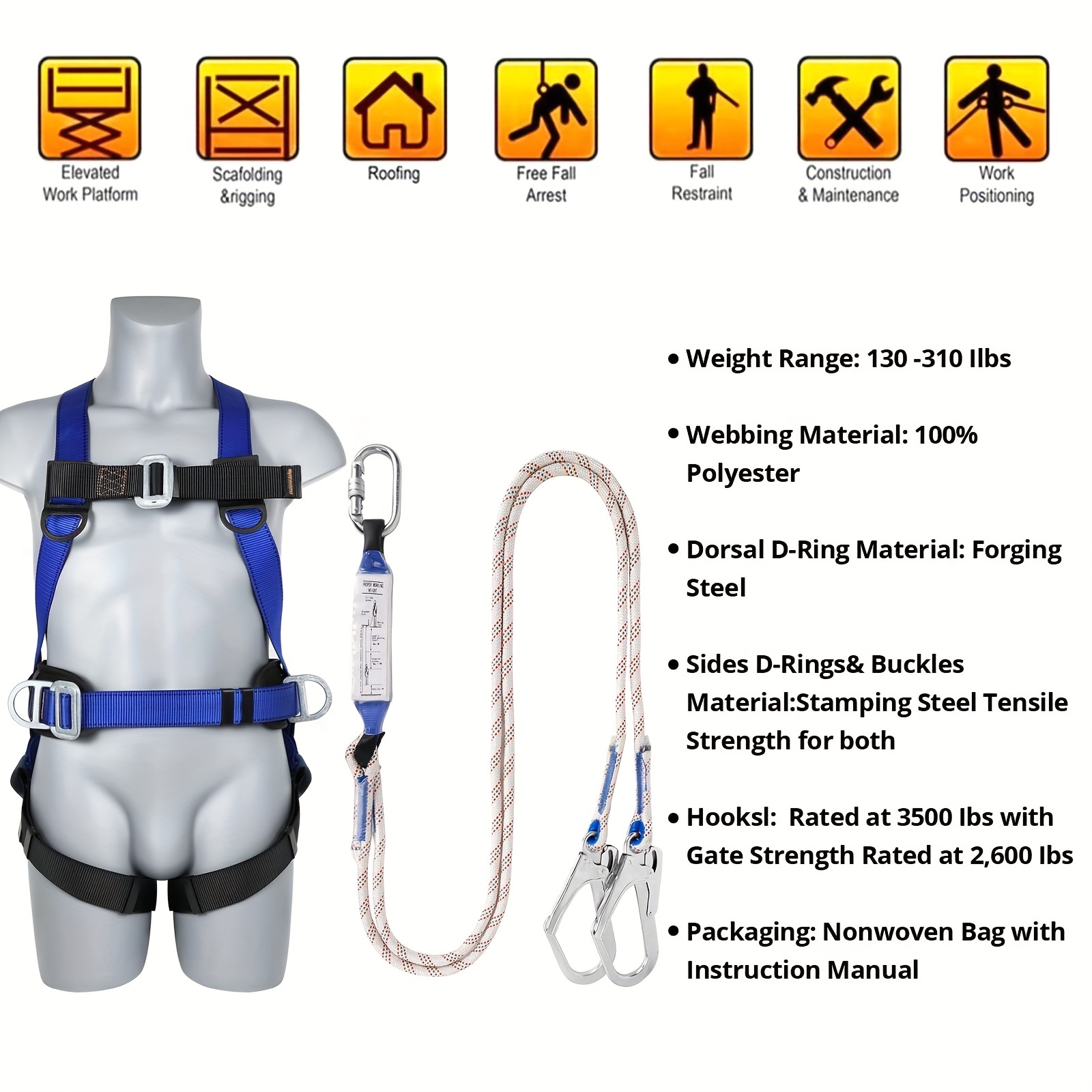 Body Safety Harness Climbing Air Conditioning Installation - Temu