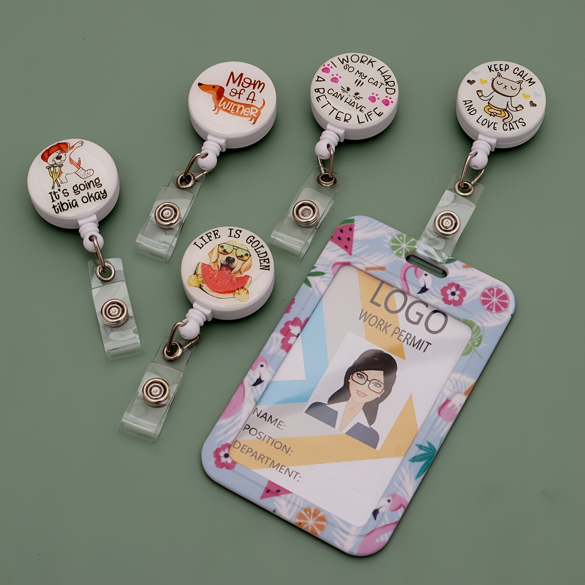 Badge Reels Retractable Badge Holders Funny Badge Reel Cute - Temu