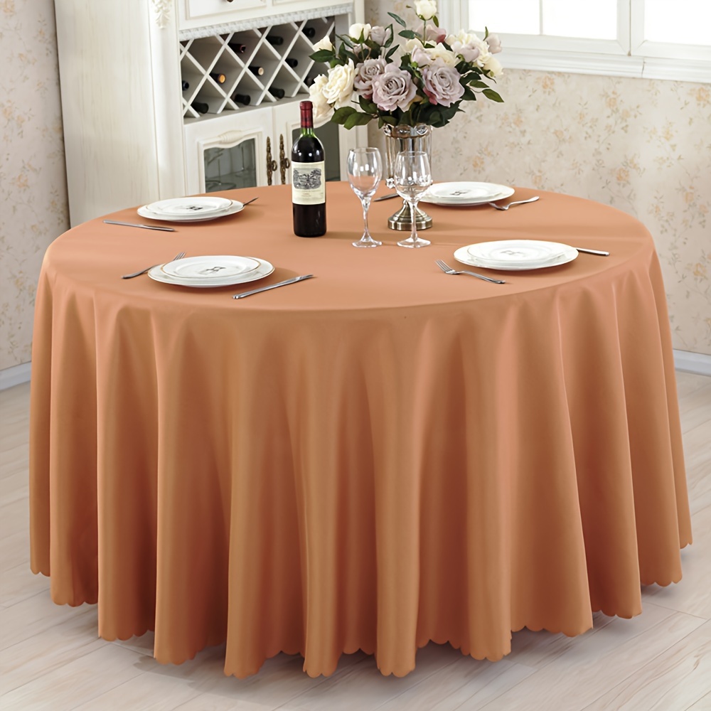 Mantel redondo blanco – Mantel redondo de 120 pulgadas, resistente a las  manchas y lavable, mantel decorativo de poliéster para mesa de comedor