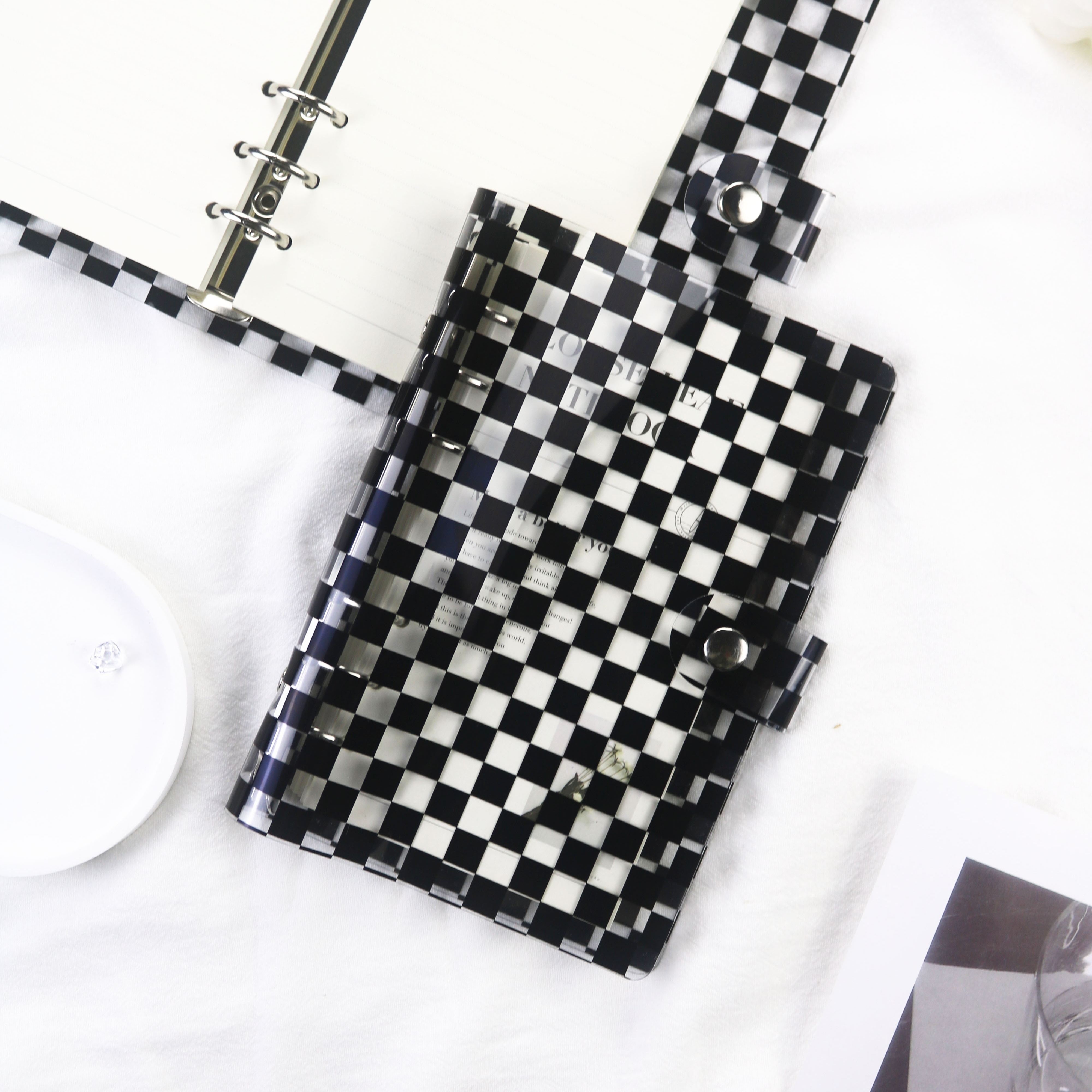 Shop A6 White Checkered Budget Binder