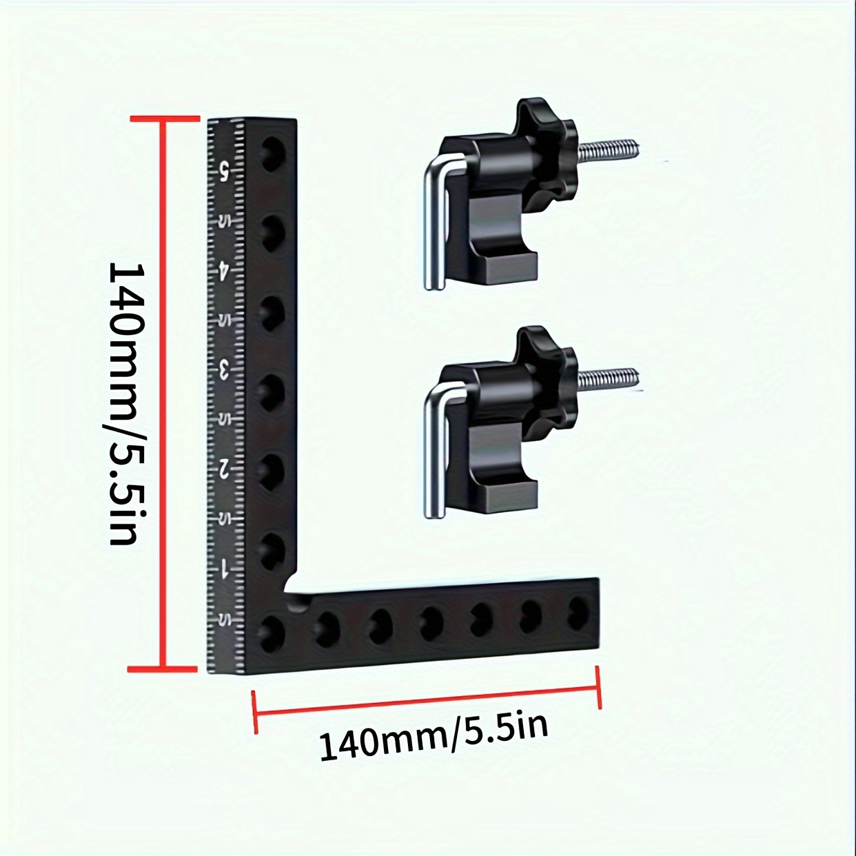 TOOLINKIN 90 Degree Positioning Squares 2 Pack, Corner Clamps for  Woodworking 5.5 x 5.5(14 x 14cm), Aluminum Alloy Right Angl