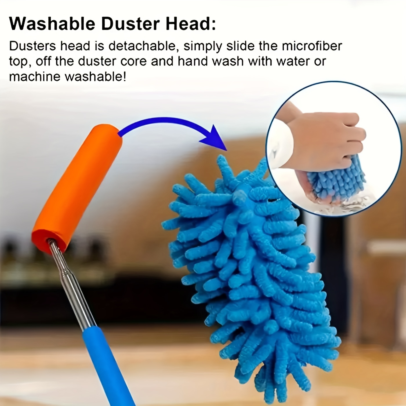 High-Quality Retractable Cleaning Brush Microfiber Cloth Head