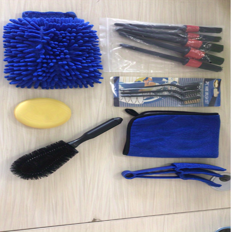 Nouvelle Voiture Beaut 12 Pièces Ensemble De Brosses De Détail Brosse De Pneu  Polissage Épilation À La Cire Éponge Moyeu De Roue Gant De Lavage Nettoyage  Outils De Toilettage Accessoires Du 7,27 €