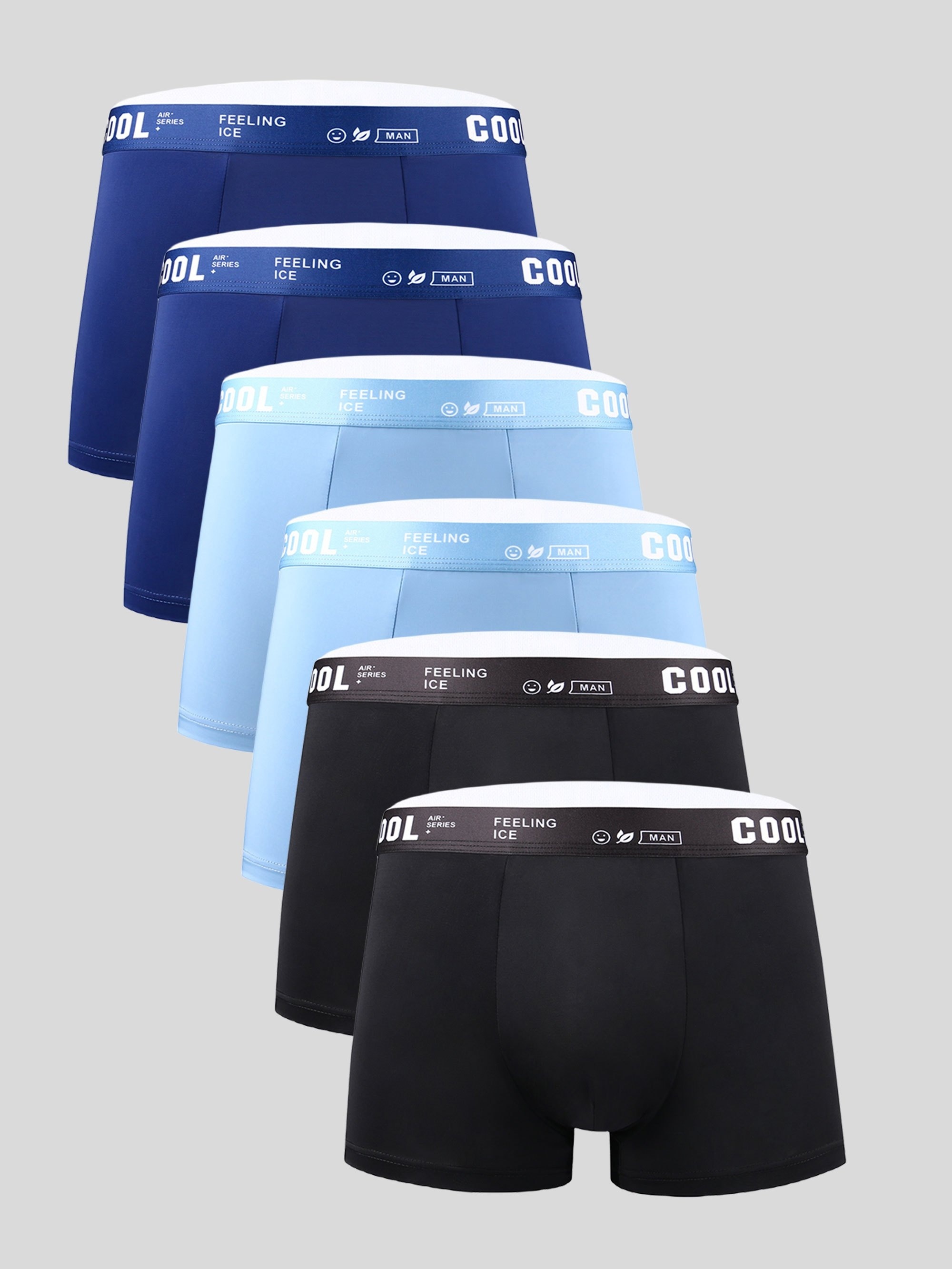 Ice Silk Men's Boxer Briefs Summer Solid Color Breathable Underwear