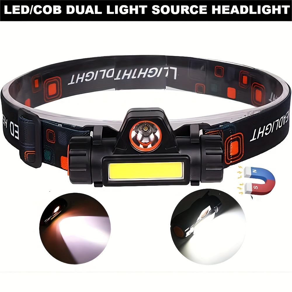 Headlamp Flashlight, Usb Rechargeable Led Head Lamp, Waterproof Headlight  With Modes And Adjustable Headband, Suitable For Running, Camping, Hiking,  Climbing, Fishing, Hunting Temu
